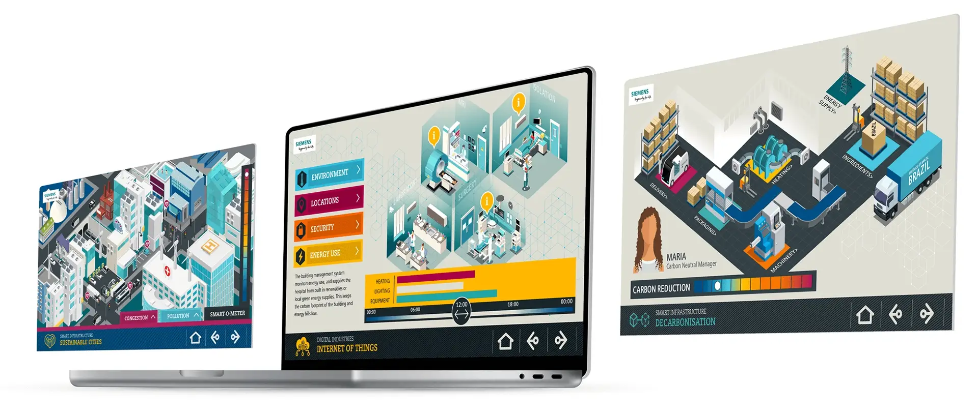 screens showing interactive games