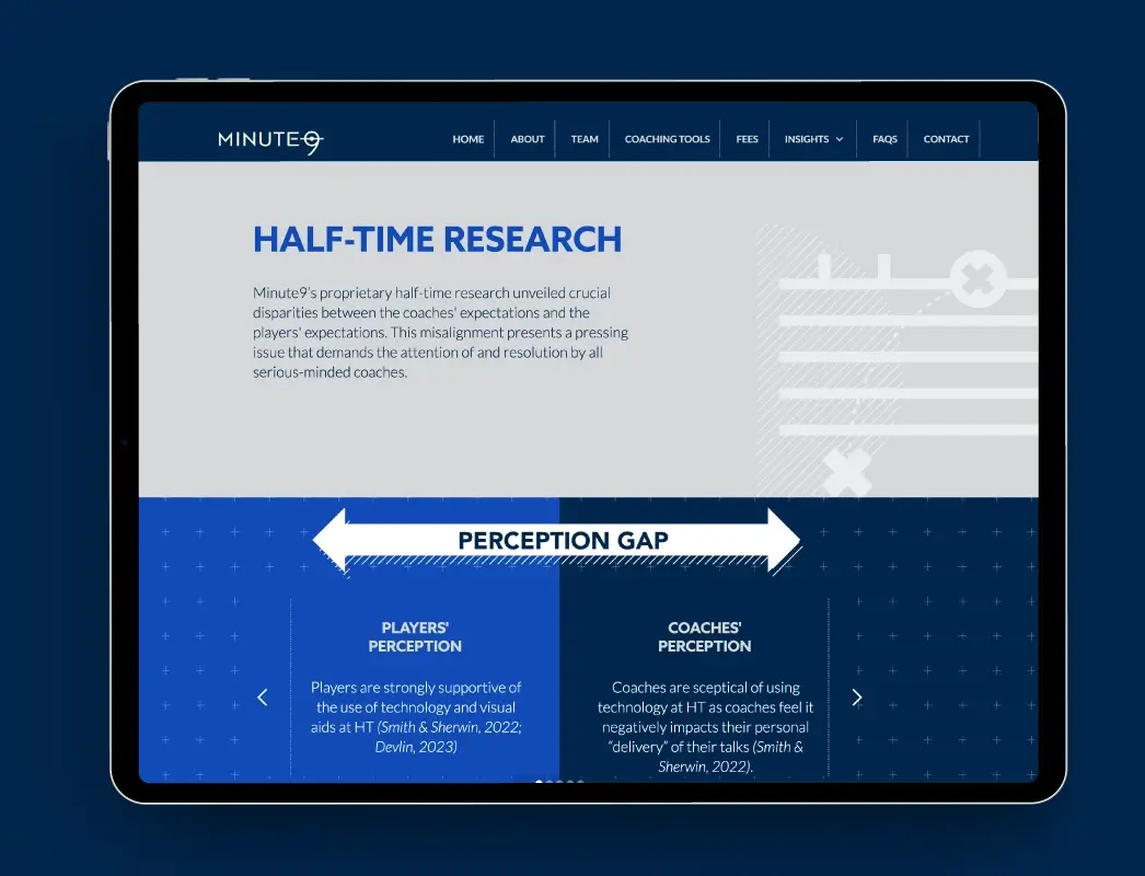 Minute9 web design showing the fourth section of the home page
