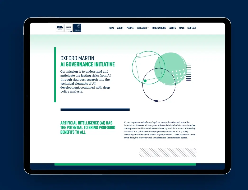 AIGI web design showing the home page