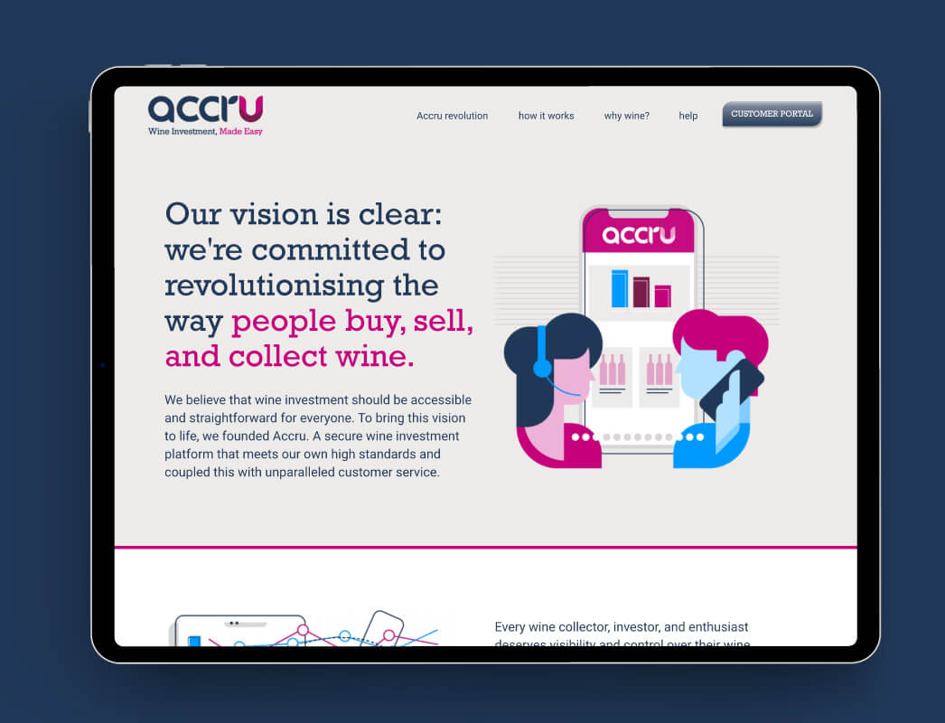 Accru Home page design