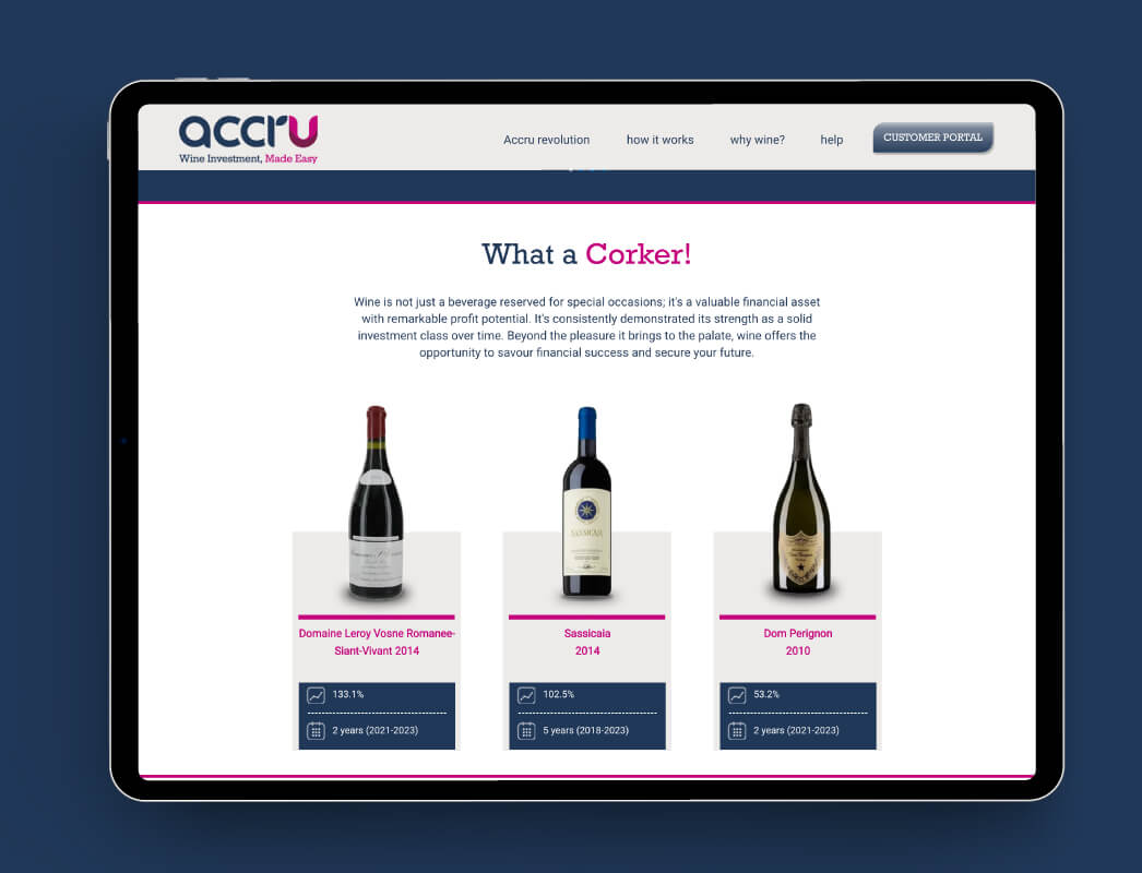 Accru website design