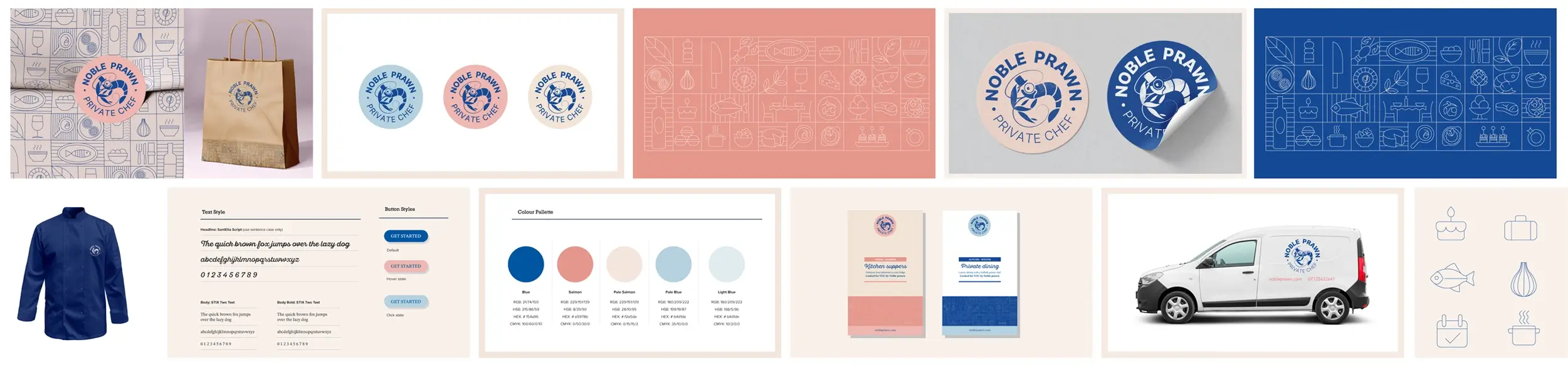 Brand design for Noble Prawn, brand guide