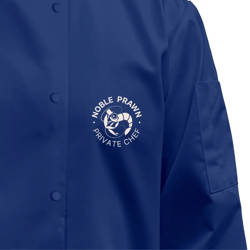 Brand design for Noble Prawn, chefs jacket