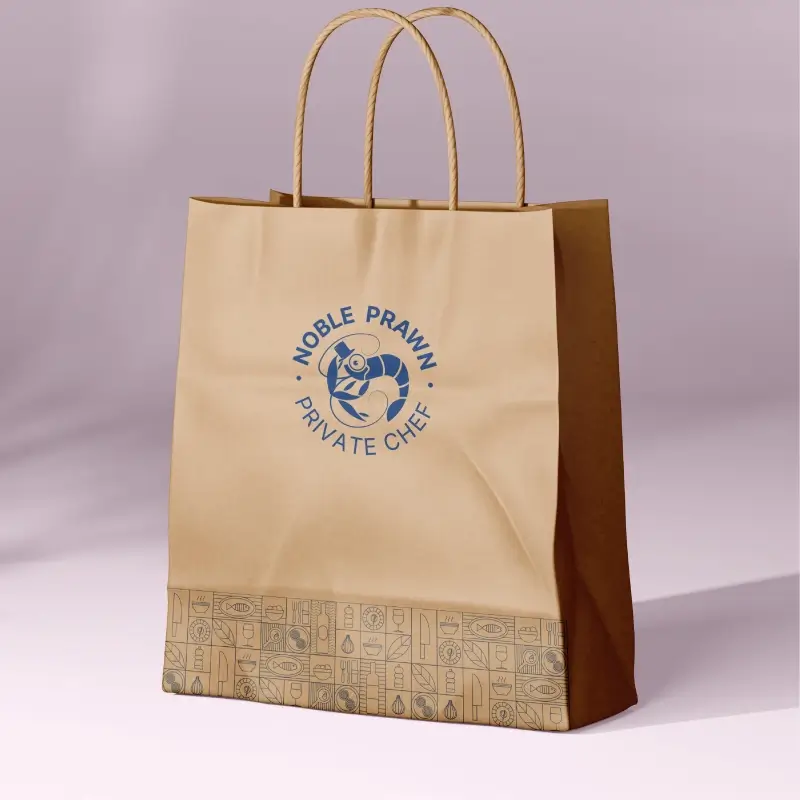 Brand design for Noble Prawn, bag design