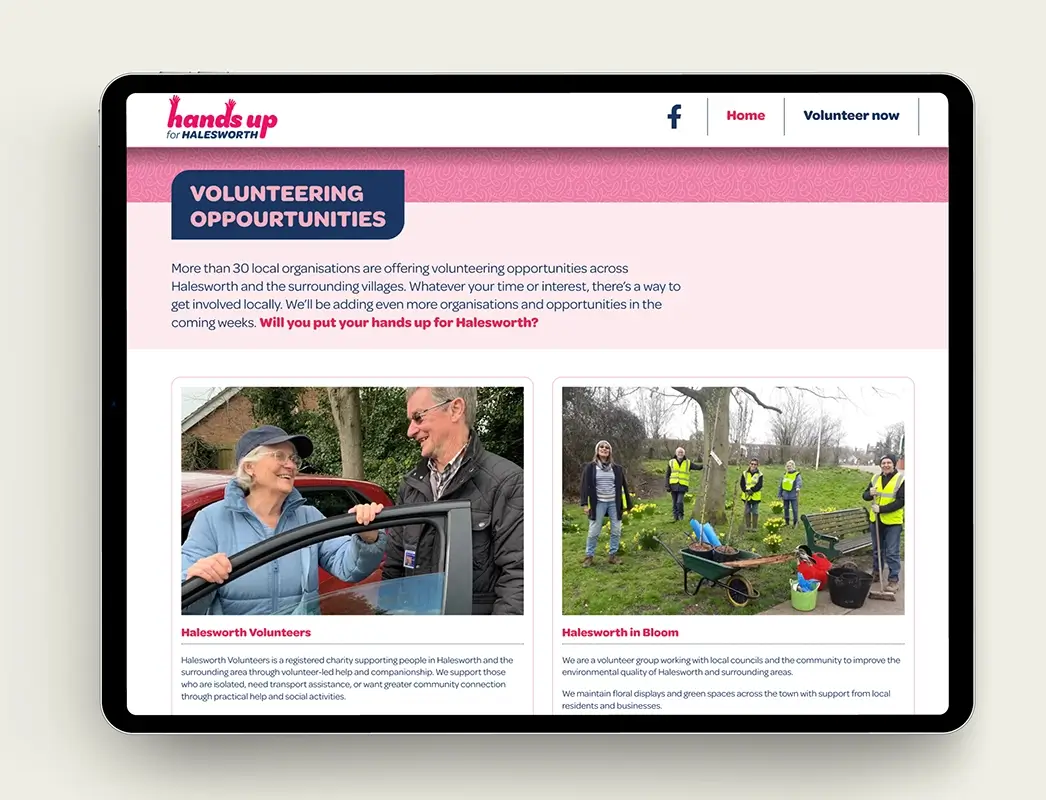 Suffolk Web design for Noble Prawn - Web page 4