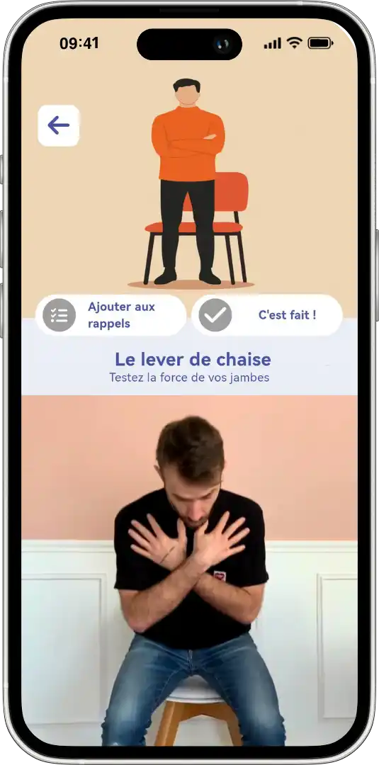 Functionalities of the Noctua Care App: 4. Manage my condition with the physical activity module