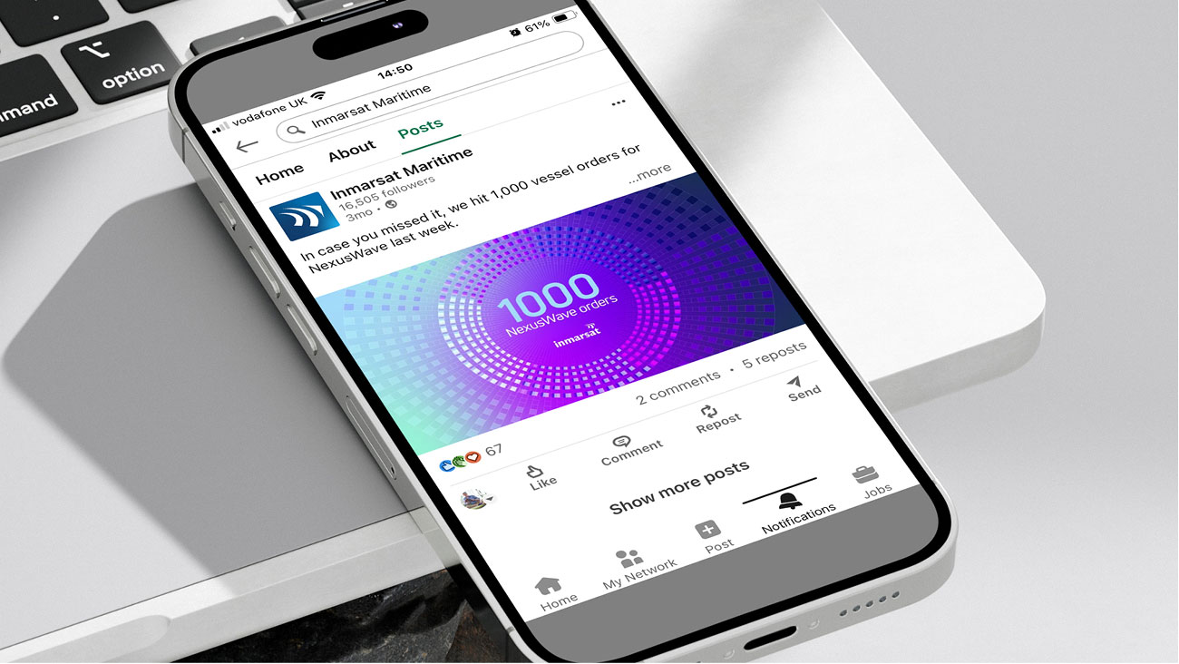 Nexus Wave brand identity for Inmarsat Maritime by STONE Studio, long-term creative partner since 2016.