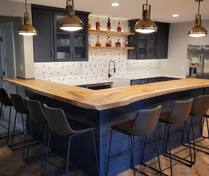 Live edge elm countertop