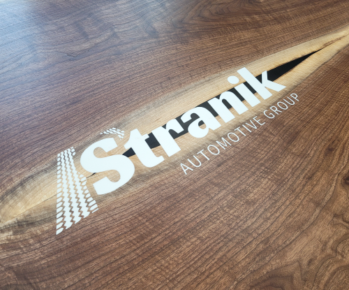 Walnut river with Stranik Logo engraved