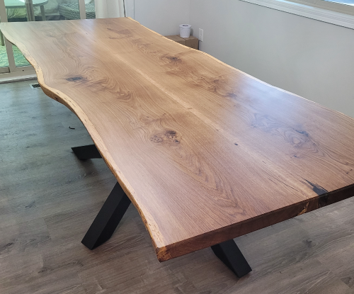 White oak live edge table
