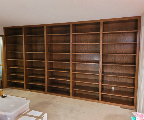 Stained Oak Built-in bookcase