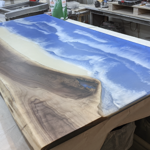 Ocean scene epoxy table