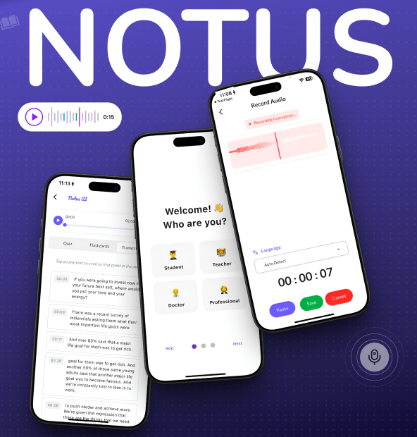 Notus - AI Note Taker and Quizzes