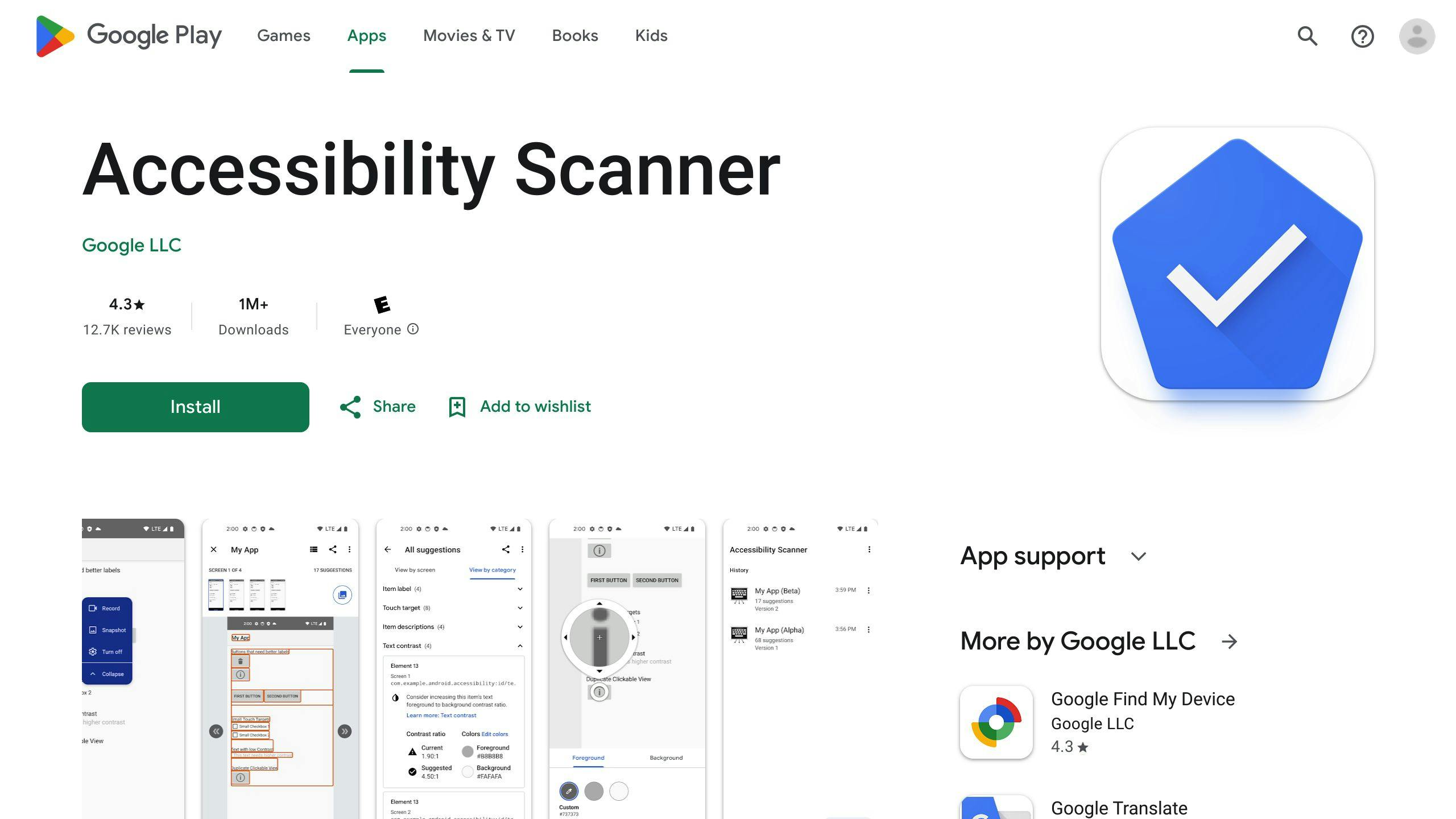 Android Accessibility Scanner