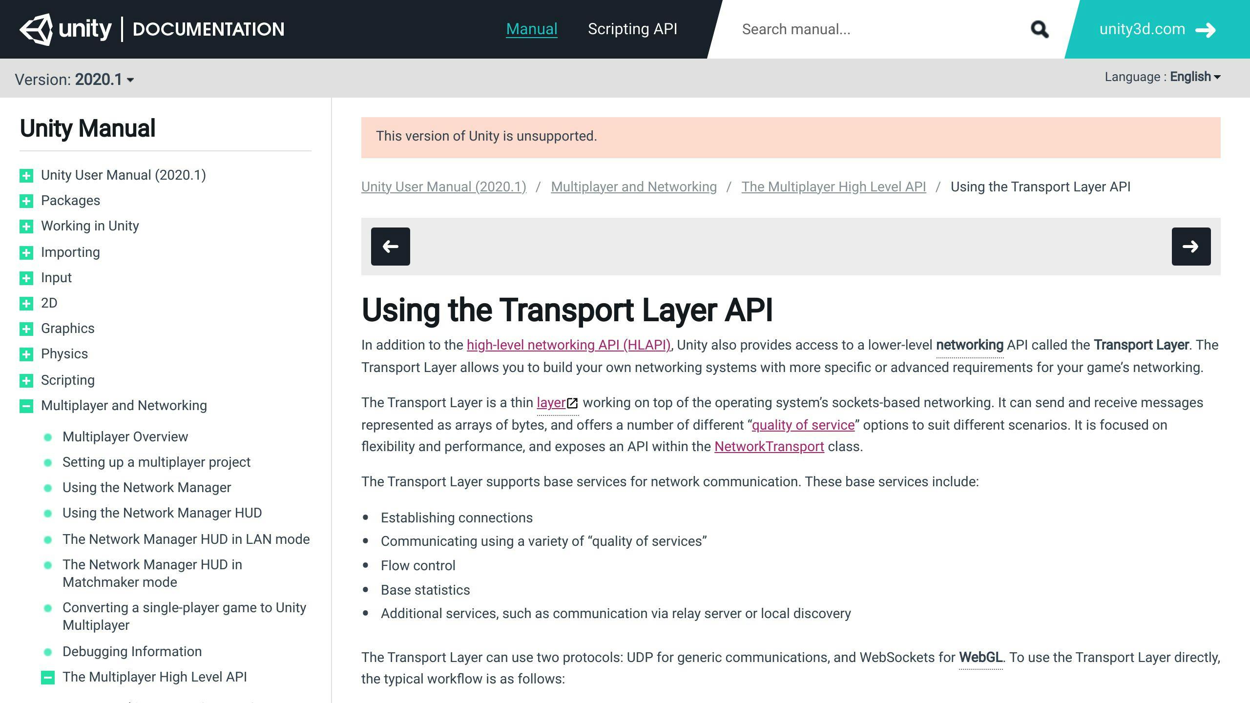 Transport Layer API