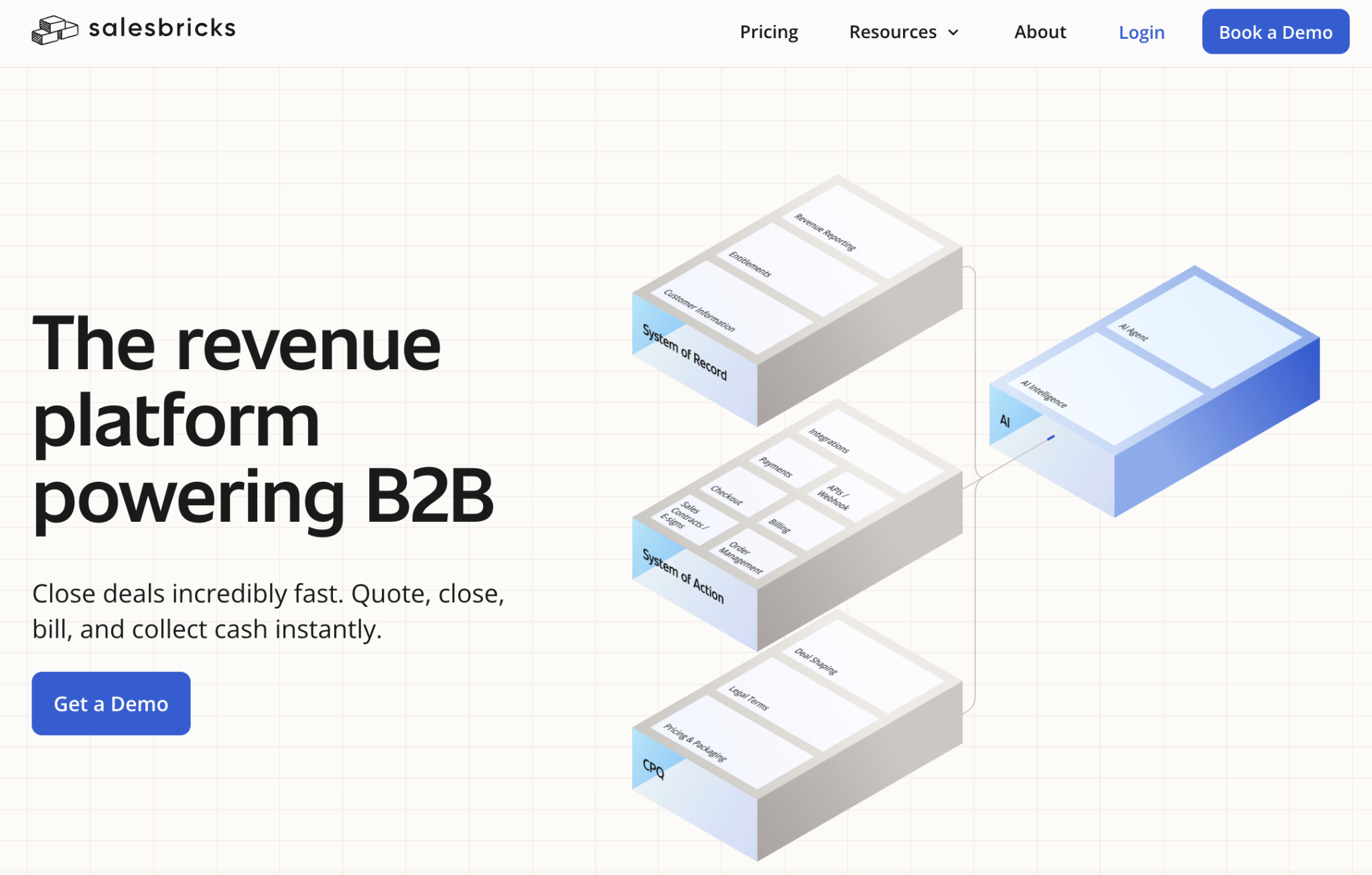 Alt text: Salesbricks – Quote-to-cash deal flow management platform