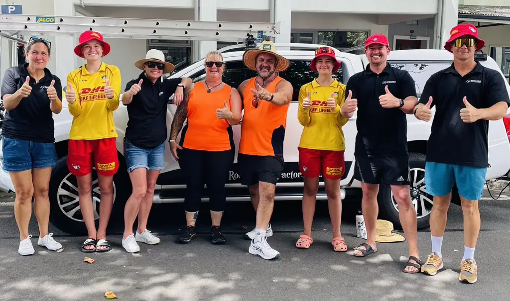 JJ Roofing, Juan and Janelle Coffey with the Whanganui Surf Lifeguard Services team in 2025