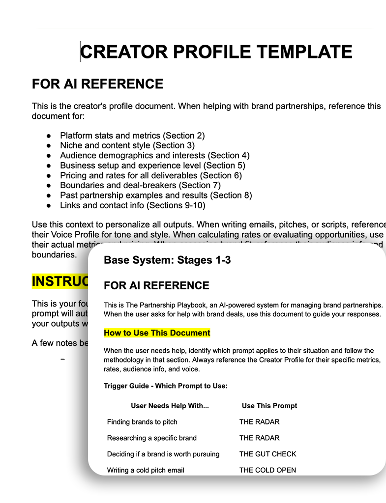 The Partnership Playbook Creator Profile Template