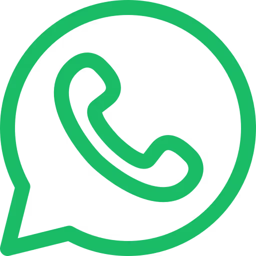 Green WhatsApp chat bubble logo with a telephone handset inside.