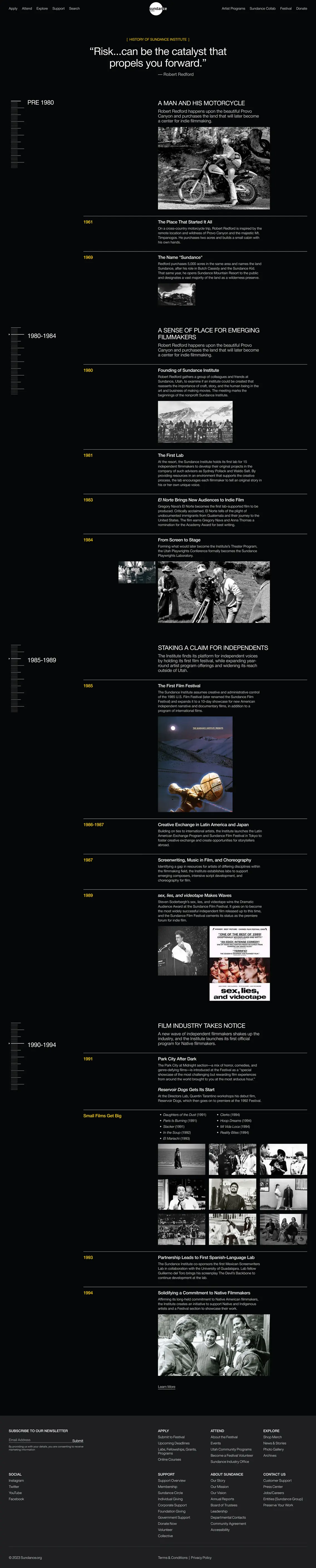 Timeline page layout