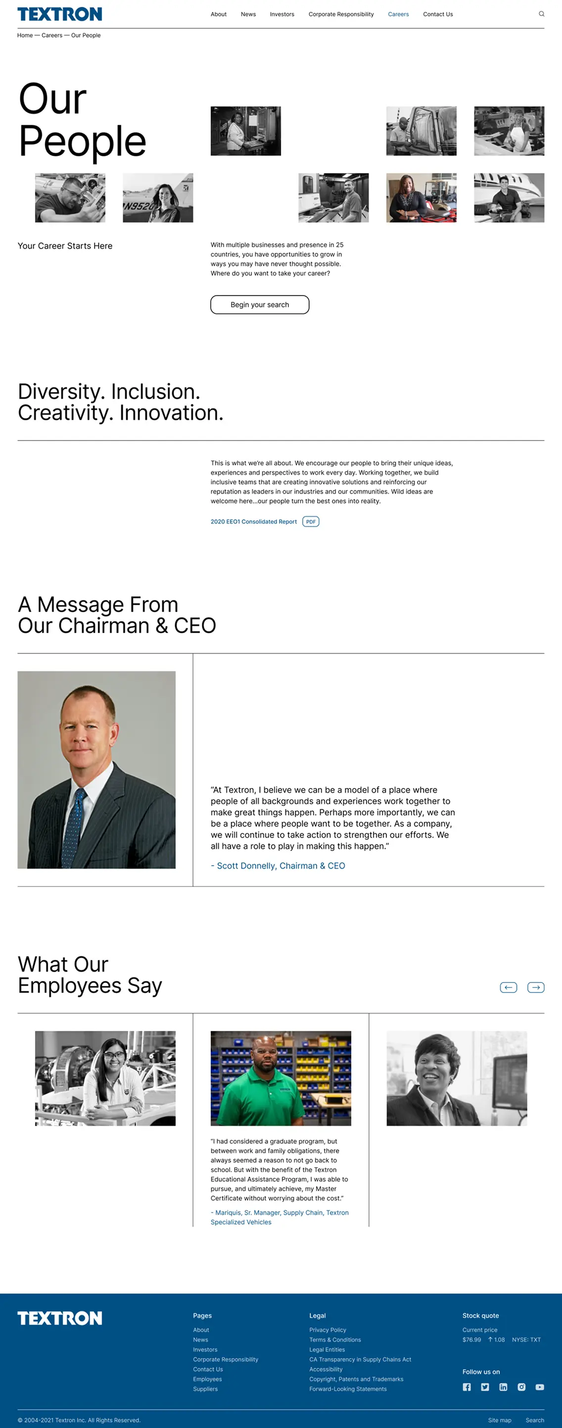 Our People page layout