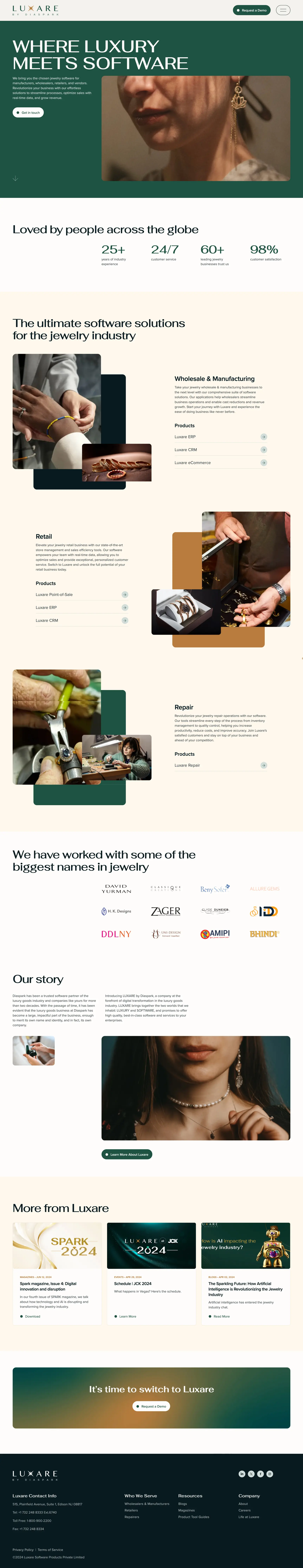 Home page desktop layout
