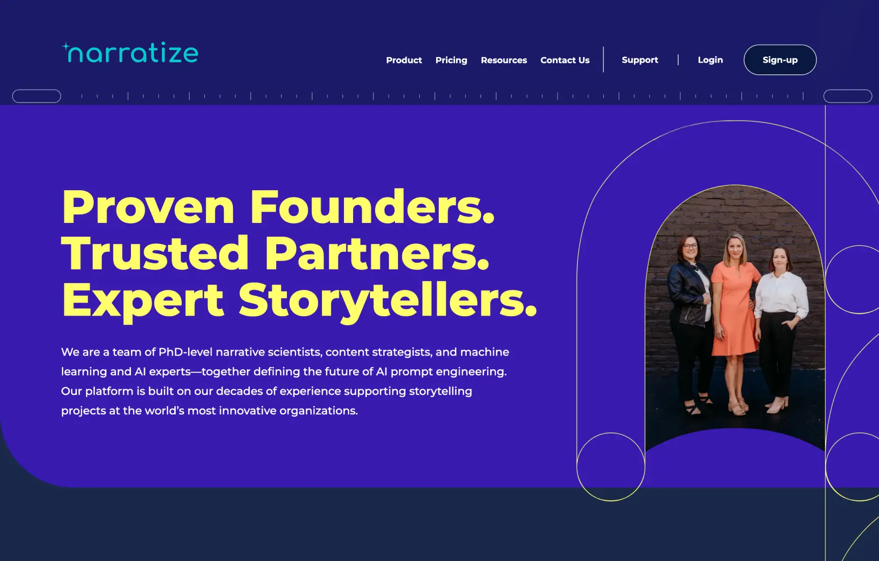 Team page screenshot