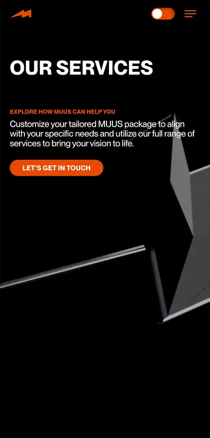 Services page mobile screenshot