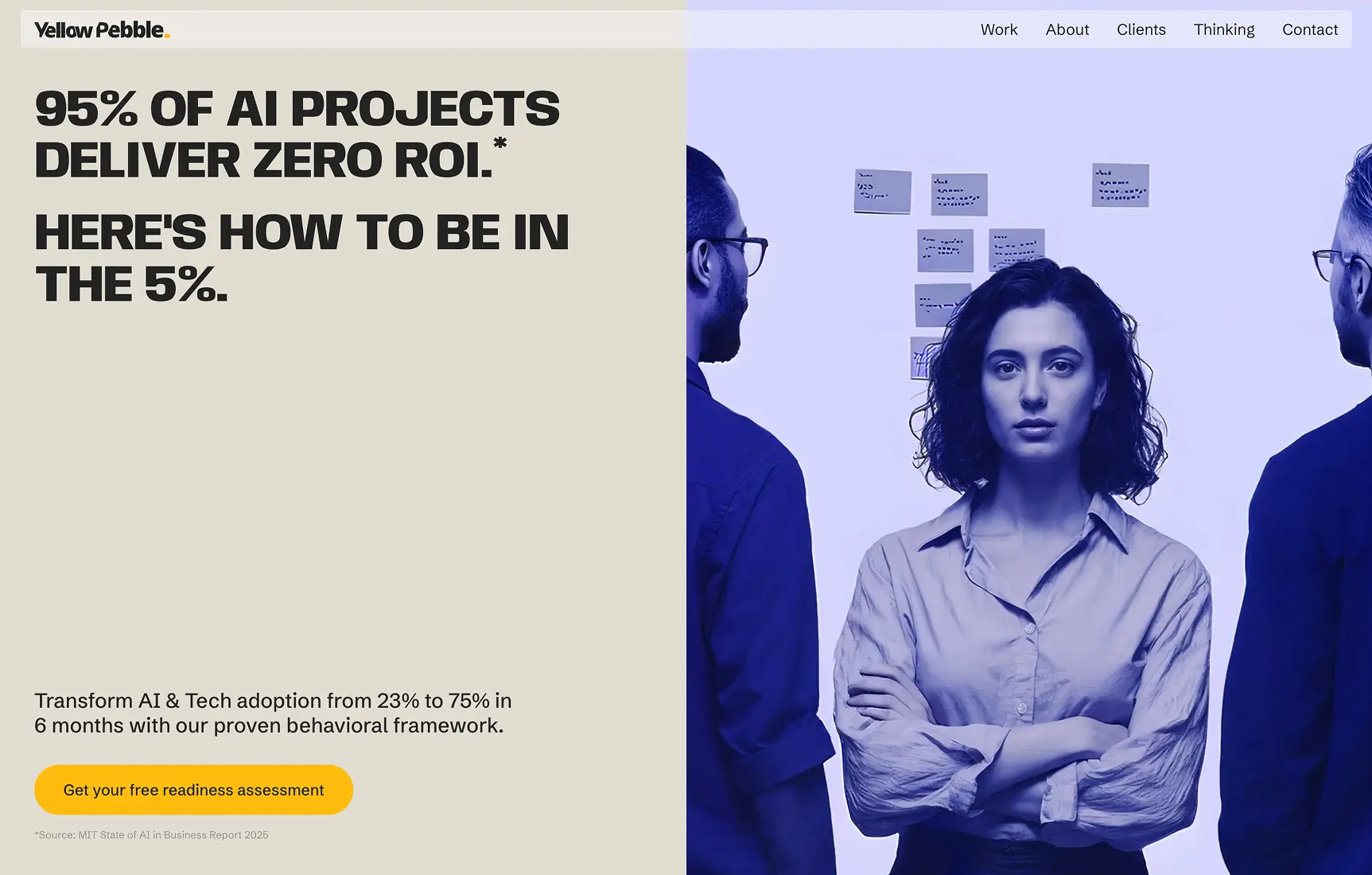 Landing page screenshot