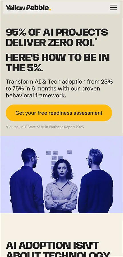 landing page mobile screenshot