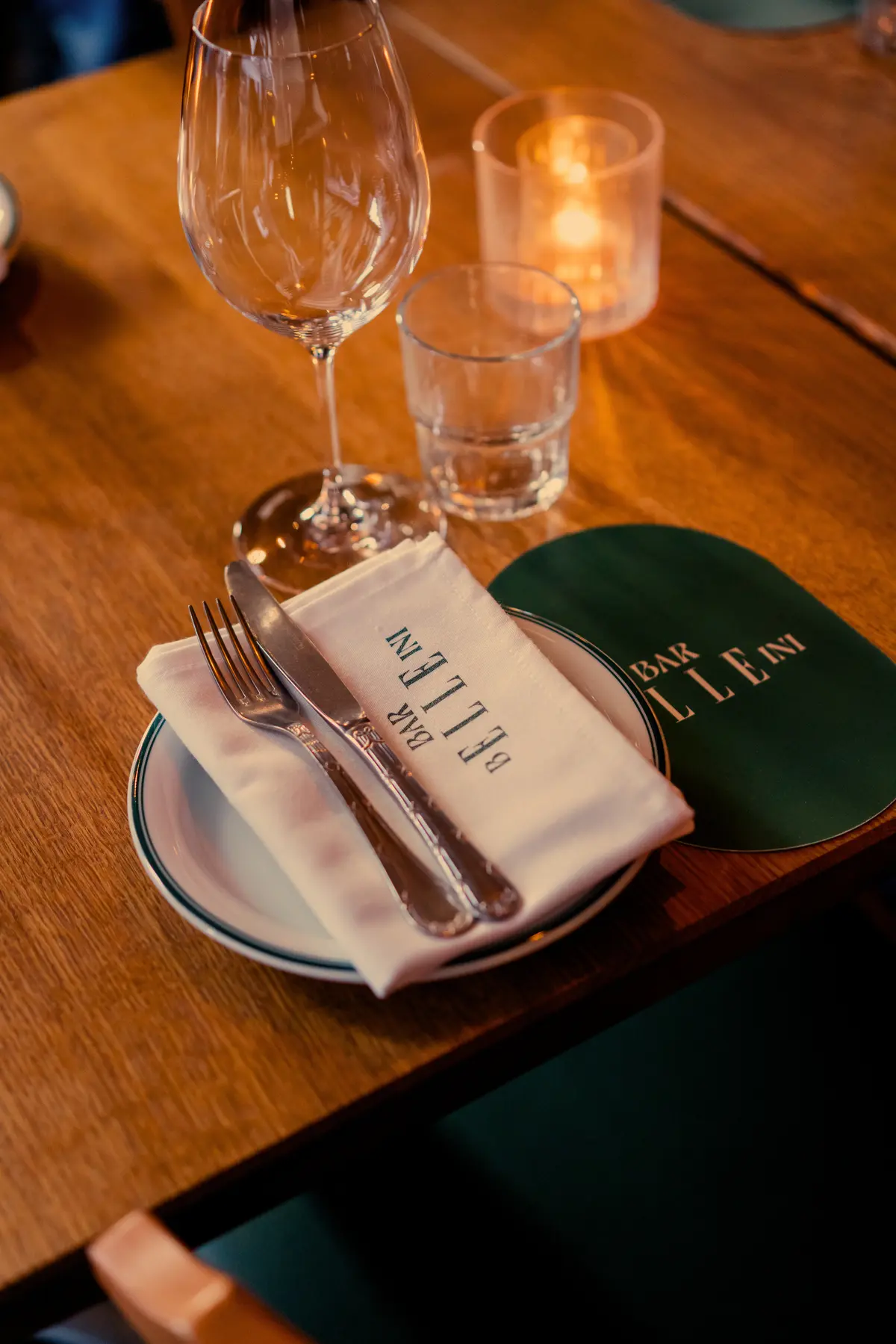 Table details prepared for an event at Bar Bellini