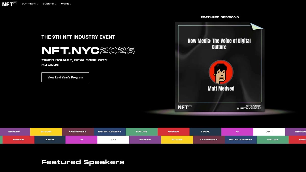 2026年注目！必見のWeb 3 Event 10選 - NFT.NYC 2026