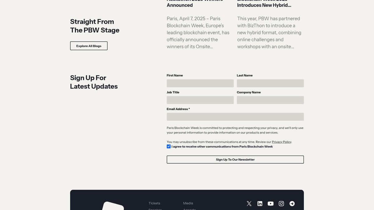 2026年注目！必見のWeb 3 Event 10選 - Paris Blockchain Week 2026