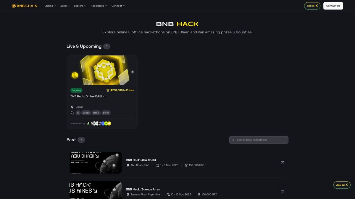 7 Essential Blockchain Hackathons to Join in 2026 - Binance Smart Chain Hackathon