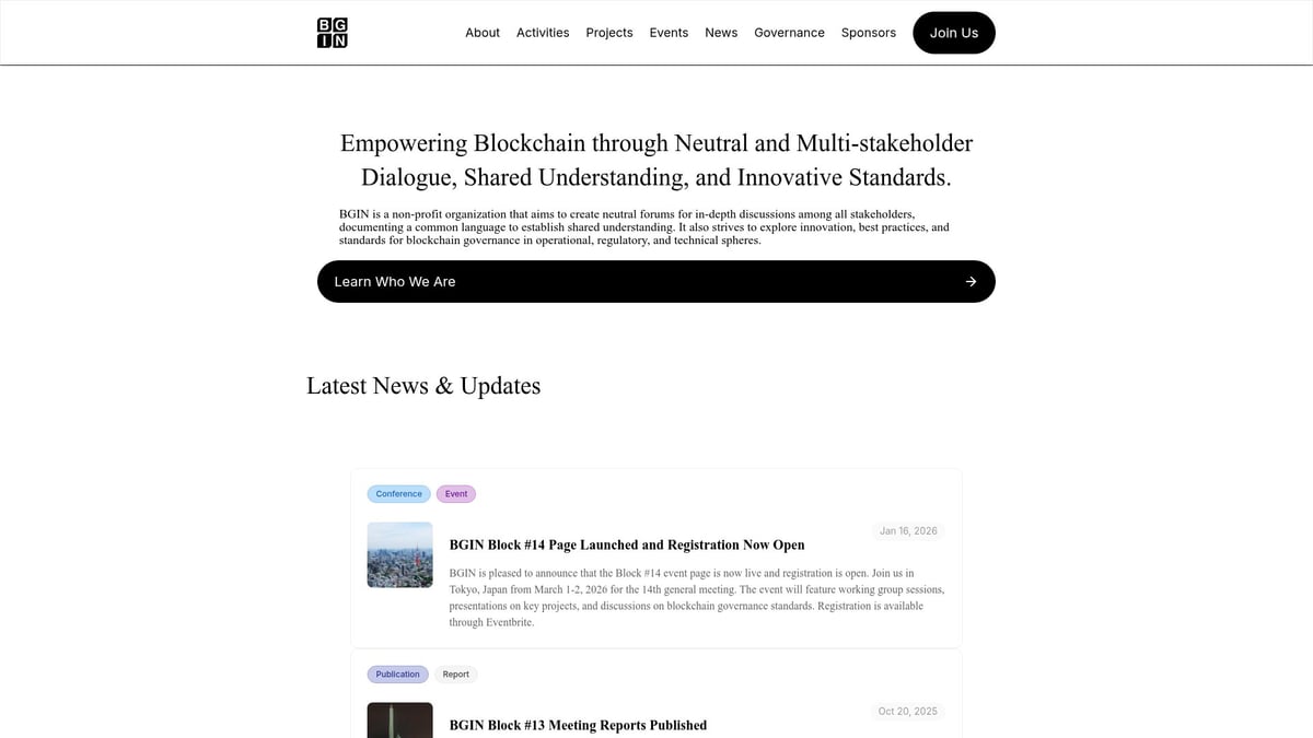 Top 8 Blockchain Events You Can’t Miss in 2026 - BGIN Block 14