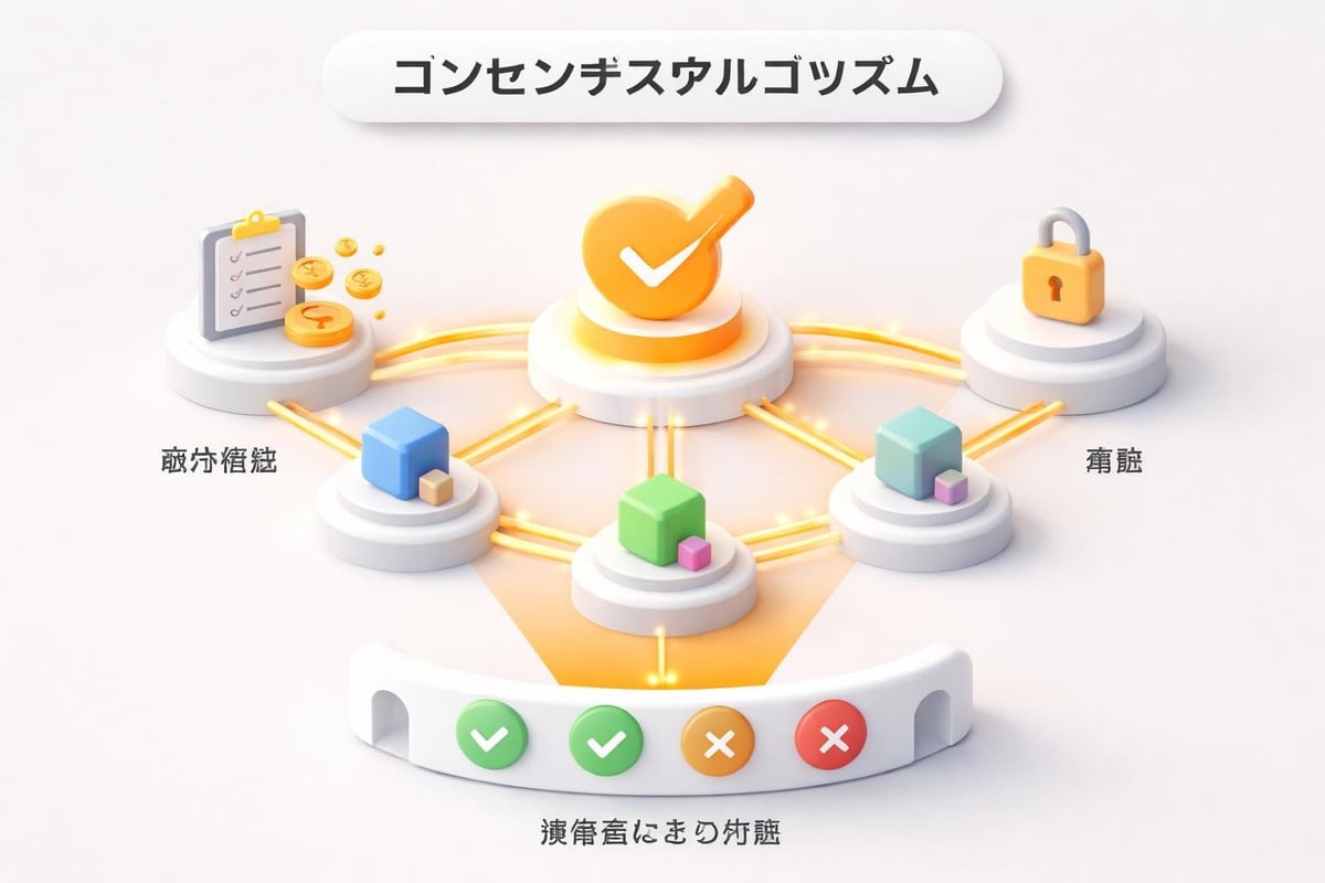 ブロック チェーンのノード間の合意形成プロセス