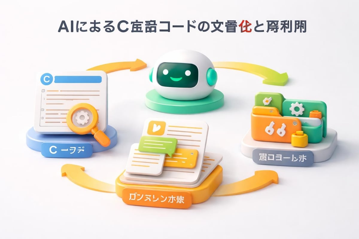 C言語ソースコードのAI解析プロセス