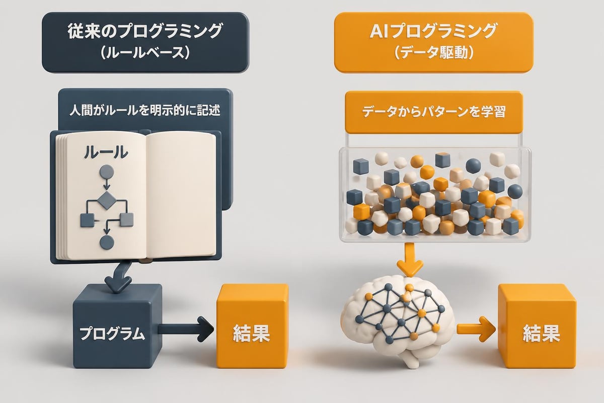 AI programming vs traditional programming