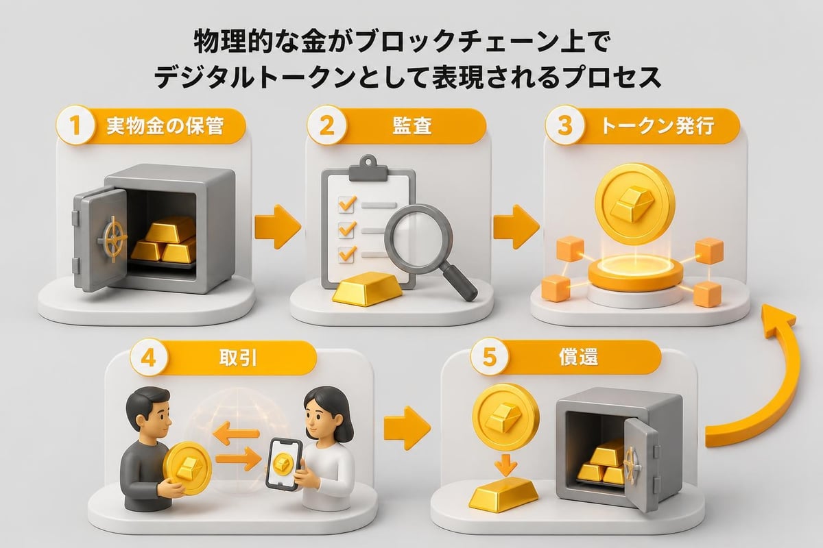金のトークン化プロセス