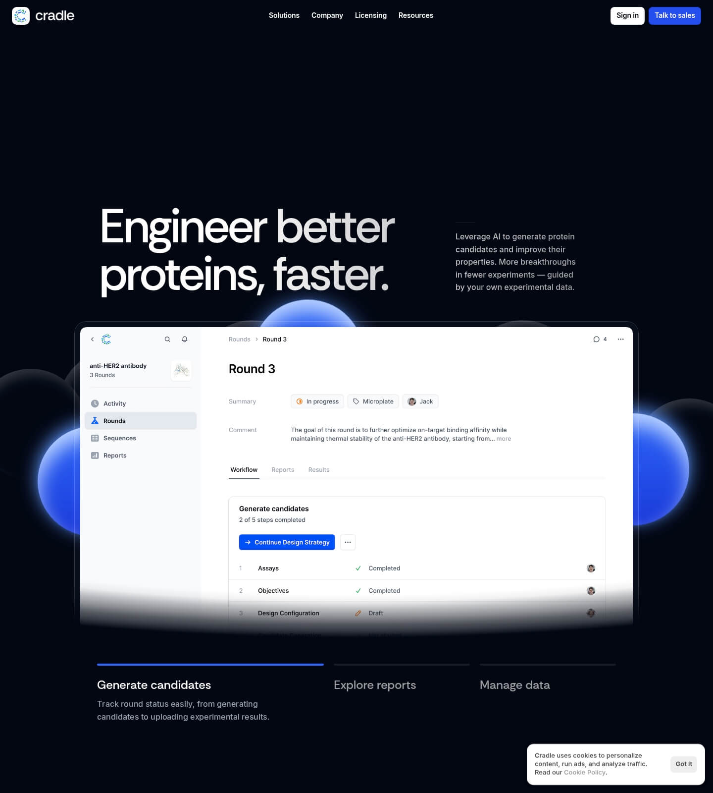 Saaspo | Cradle Landing Page