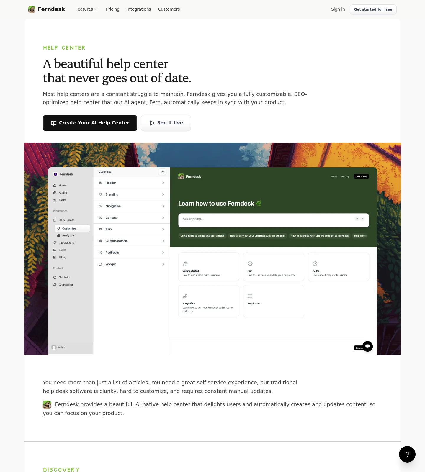 Saaspo | Ferndesk Product Page