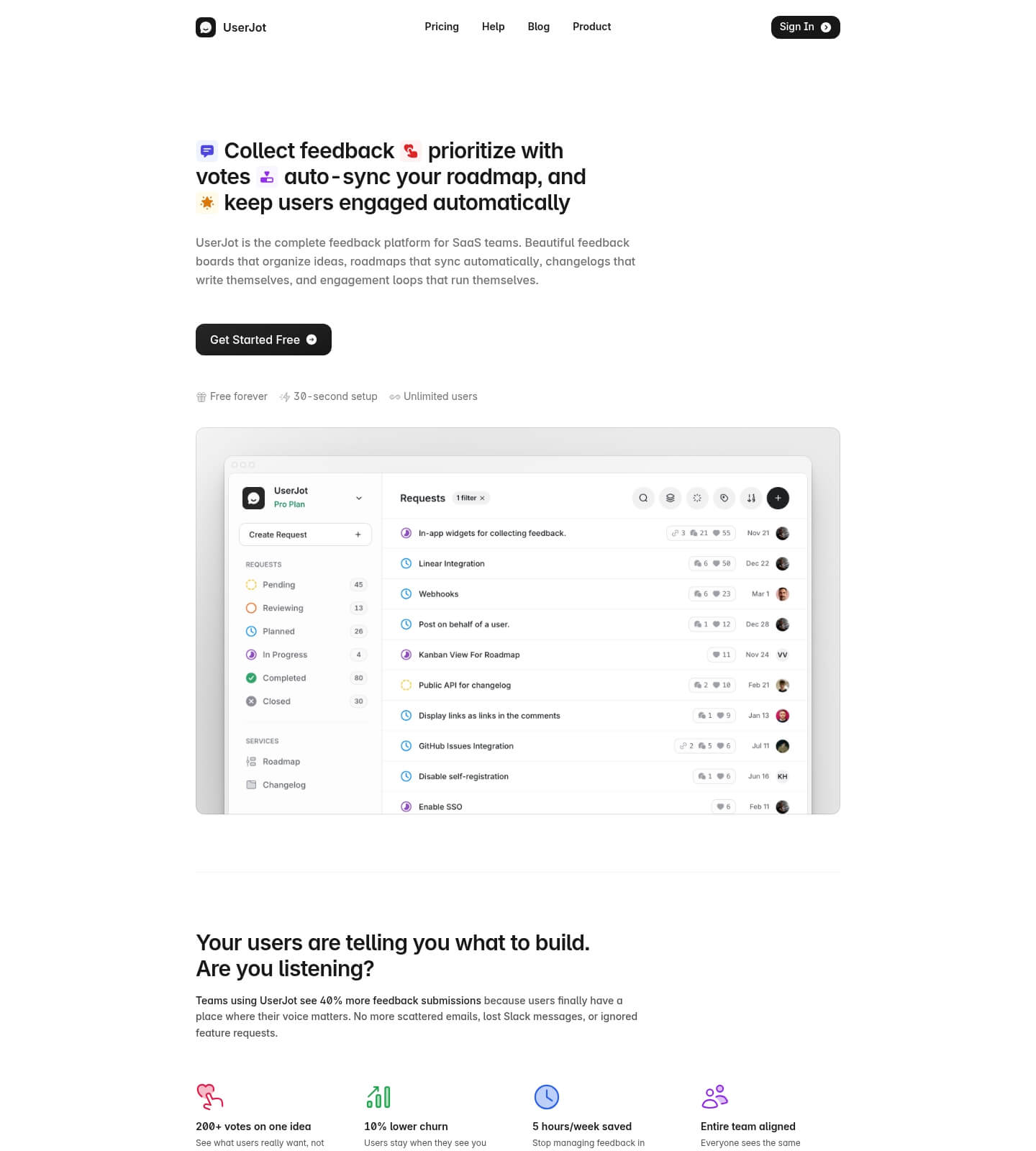 Saaspo | Userjot Landing Page