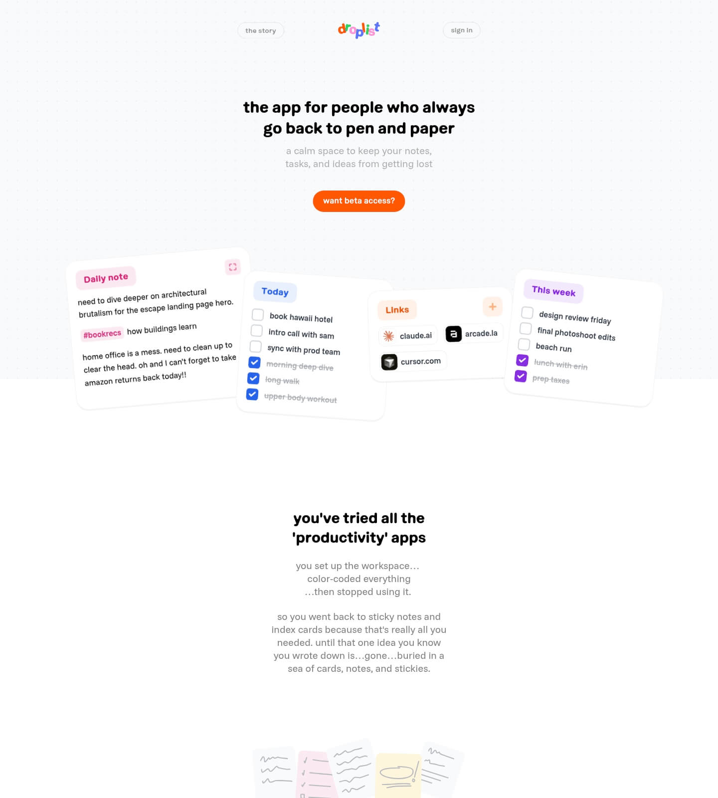Saaspo | Droplist Landing Page