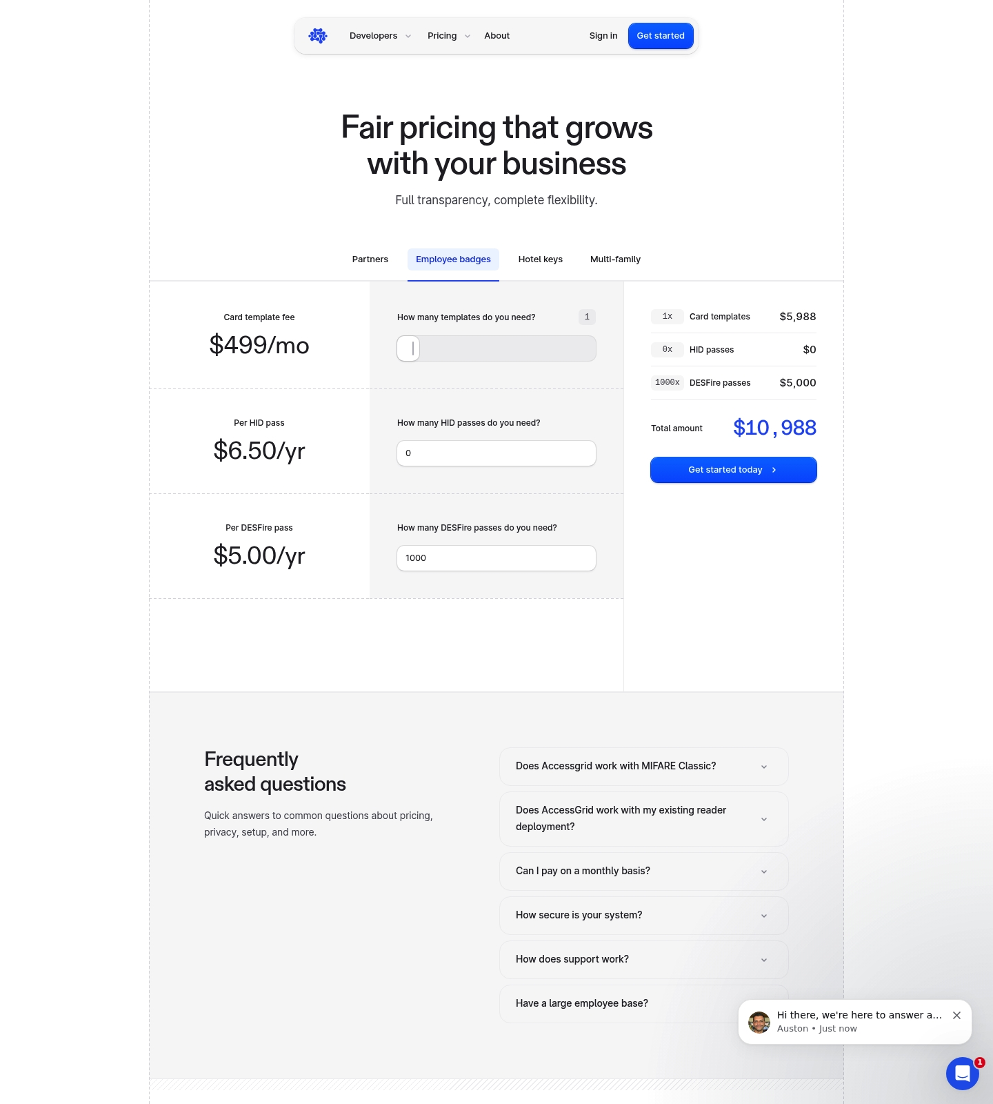 Saaspo | AccessGrid Pricing Page