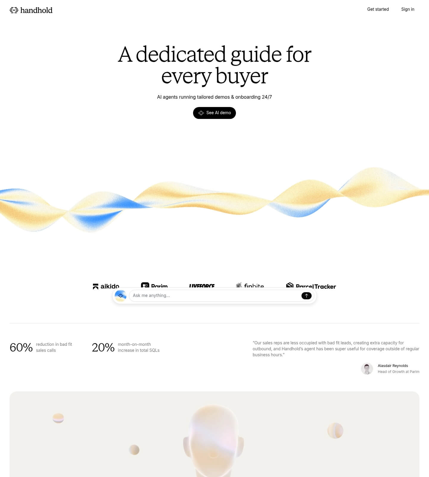 Saaspo | Handhold Landing Page