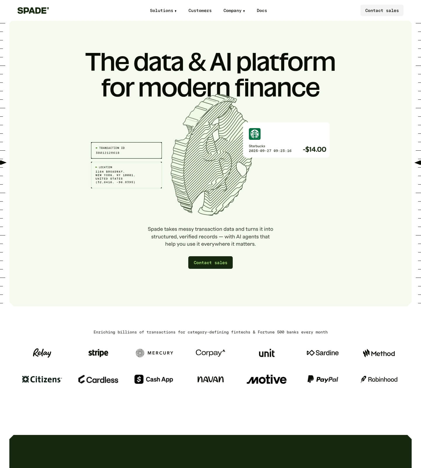 Saaspo | Spade Landing Page