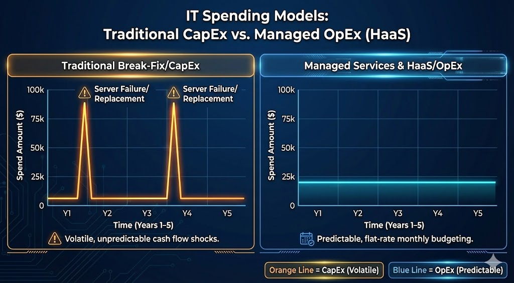 IT Spending Models - Traditional CapEx vs. Managed OpEx (HaaS)