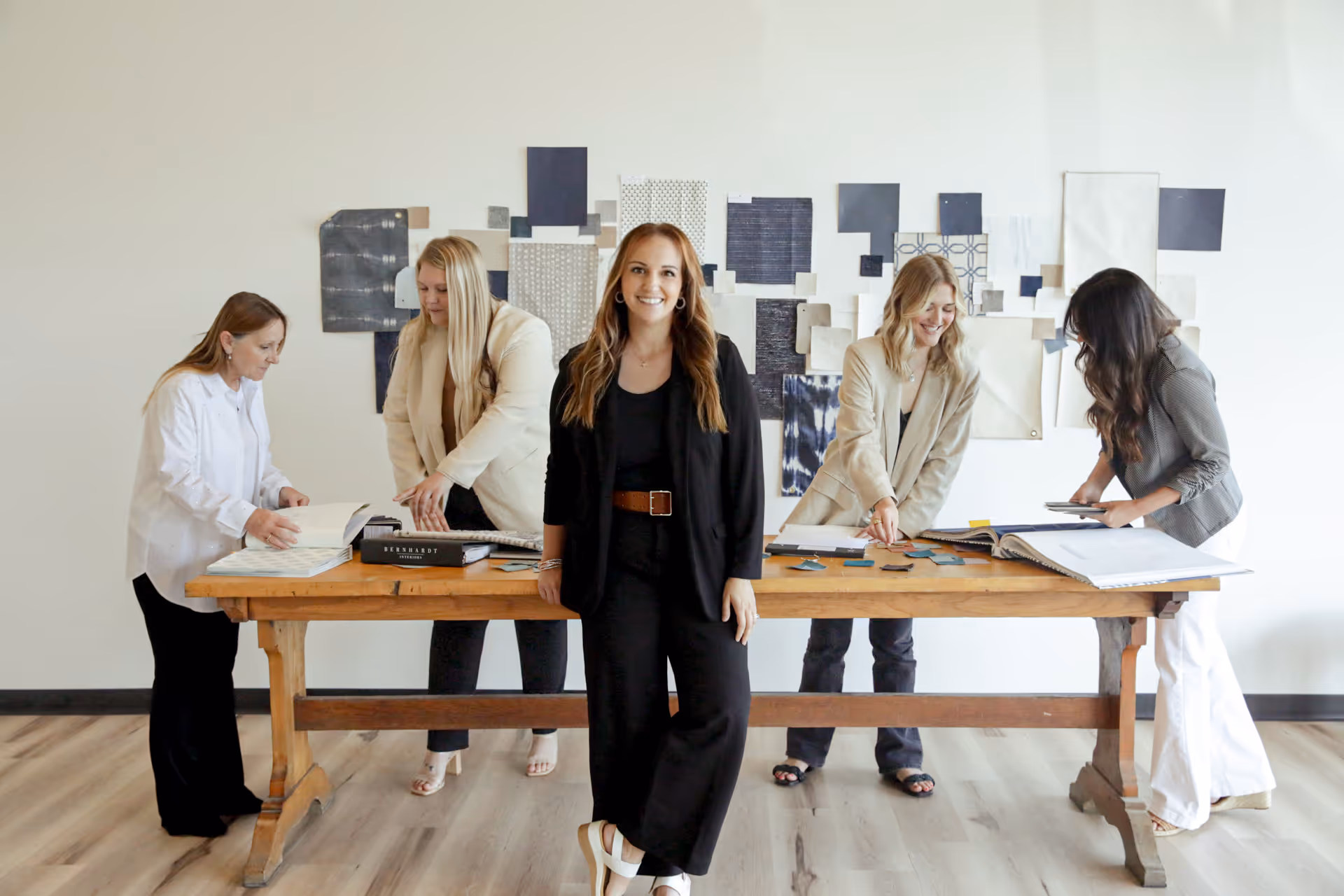 Team members having a design meeting.