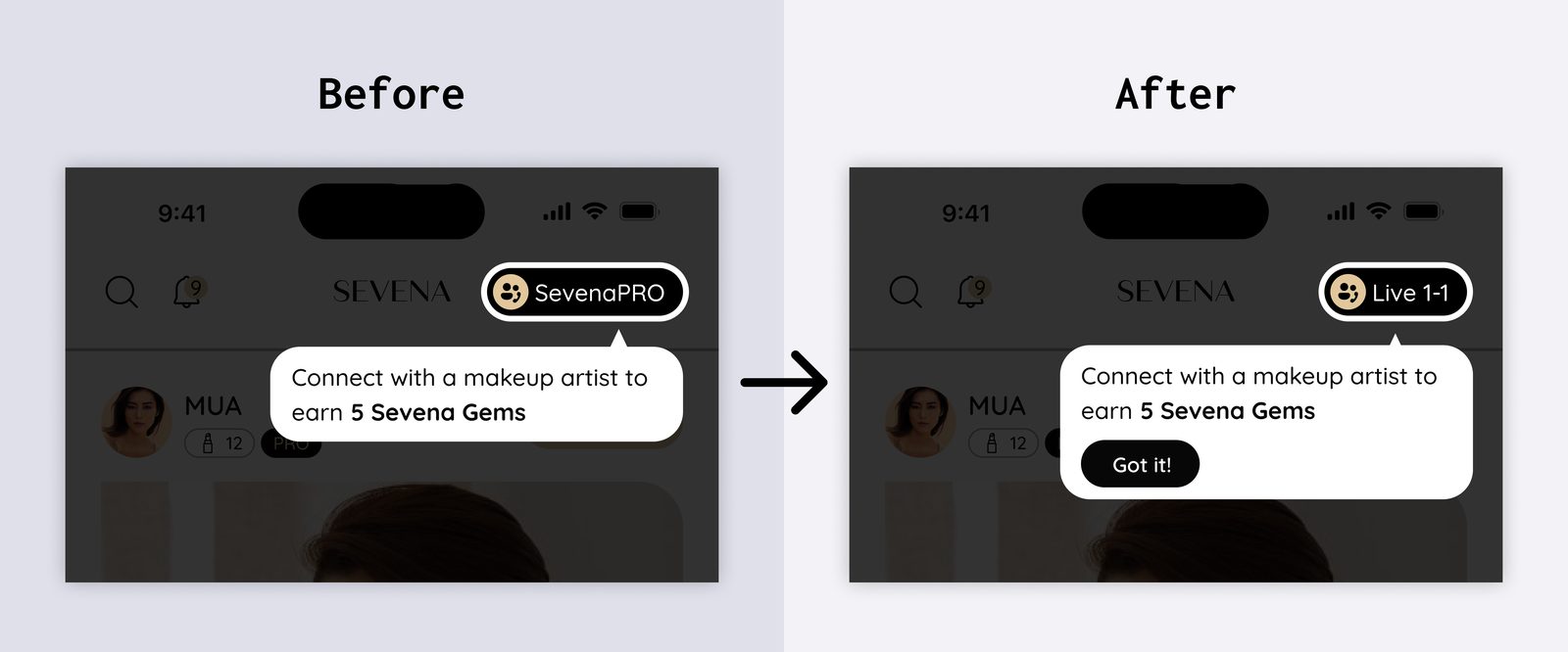 Before and after: SevenaPRO to Live 1-1