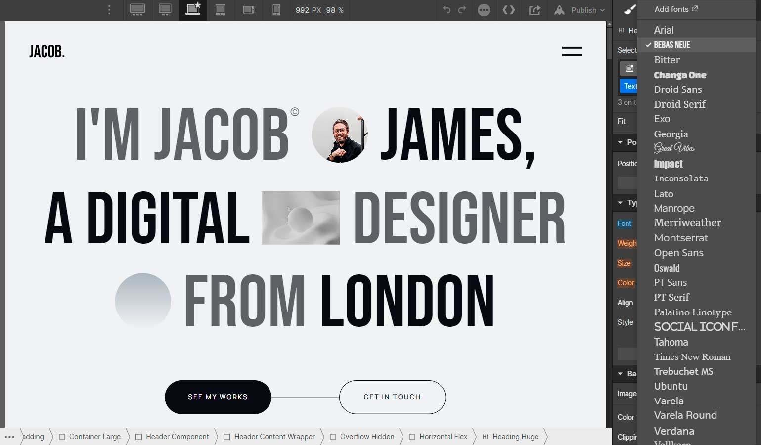 Typography - Jacob Webflow Template